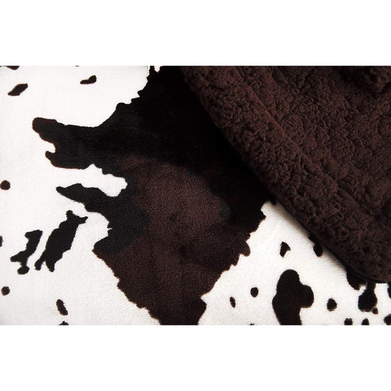 Tadpoles Plush Sherpa Cowhide Print Double Layer Baby Blanket - Image 3
